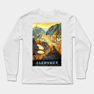 Clervaux, Luxembourg - Vintage Travel Poster Design Long Sleeve T-Shirt